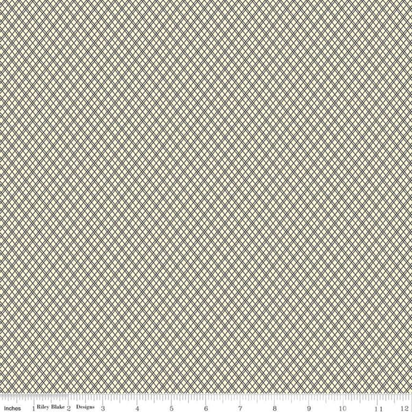 "Christmas at Buttermilk Acres" Plaid Cream Black from Stacy West of Buttermilk Basin Design Co. for Riley Blake