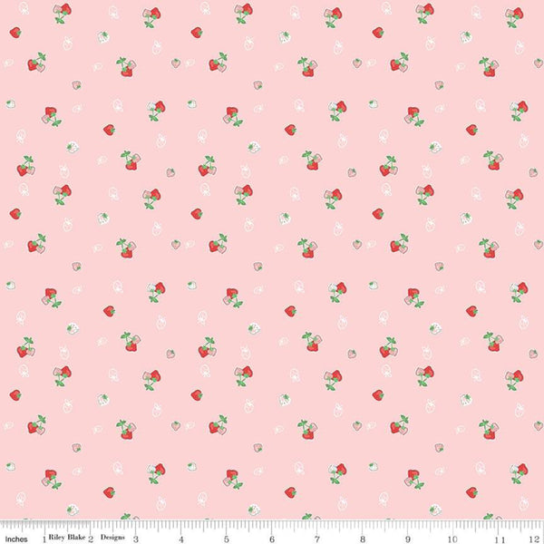 "Quilt Fair" Strawberries Pink by Tasha Noel for Riley Blake
