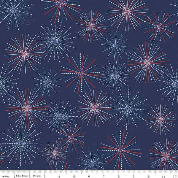 "Picadilly"-Main Navy by Amanda Castor for Riley Blake