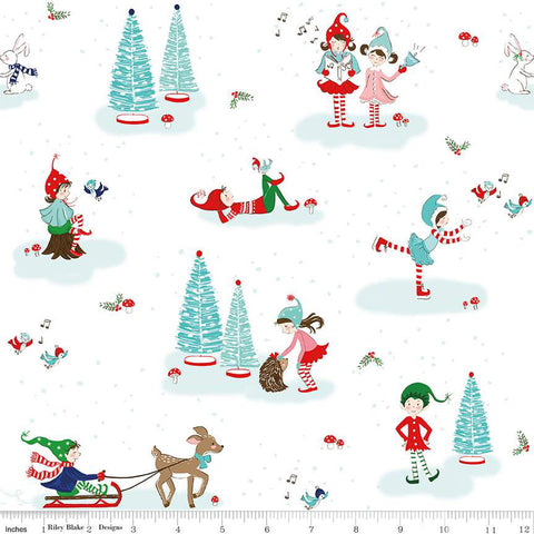 "Pixie Noel 2" Main White by Tasha Noel for Riley Blake