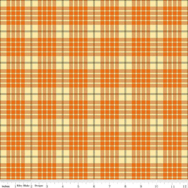"Awesome Autumn"-Plaid Orange by Sandy Gervais for Riley Blake Designs