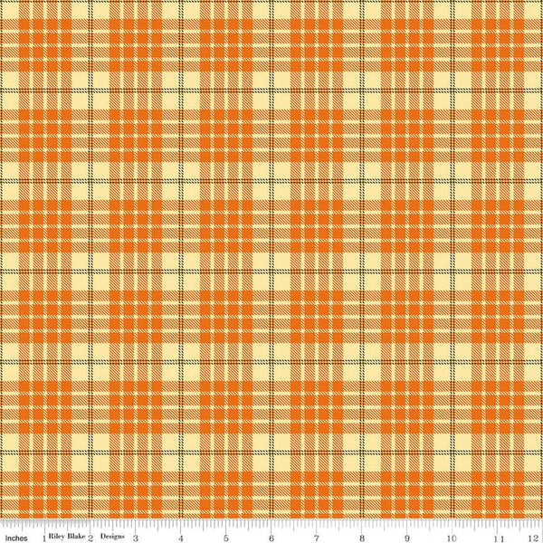 "Awesome Autumn"-Plaid Orange by Sandy Gervais for Riley Blake Designs