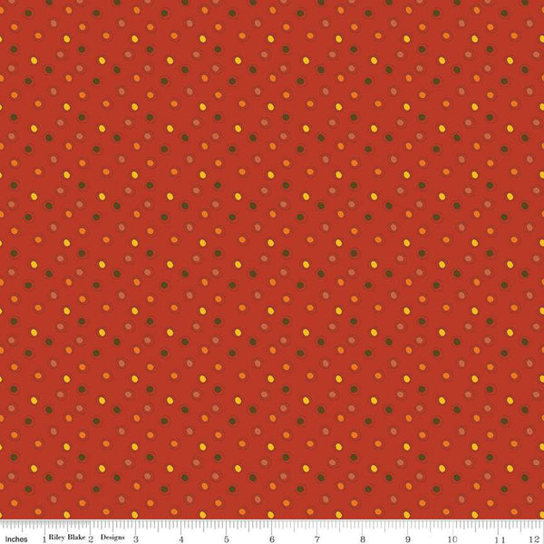 "Awesome Autumn"-Dots Red by Sandy Gervais for Riley Blake Designs
