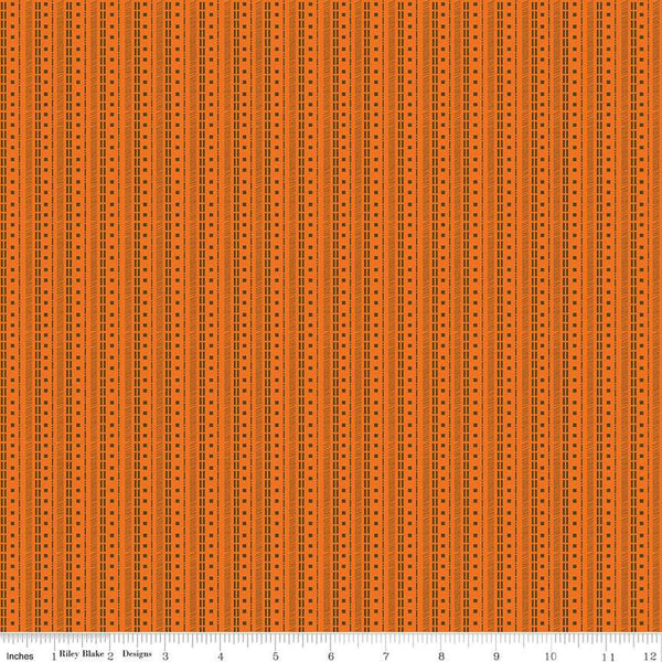 "Awesome Autumn"-Stripes Orange by Sandy Gervais for Riley Blake Designs