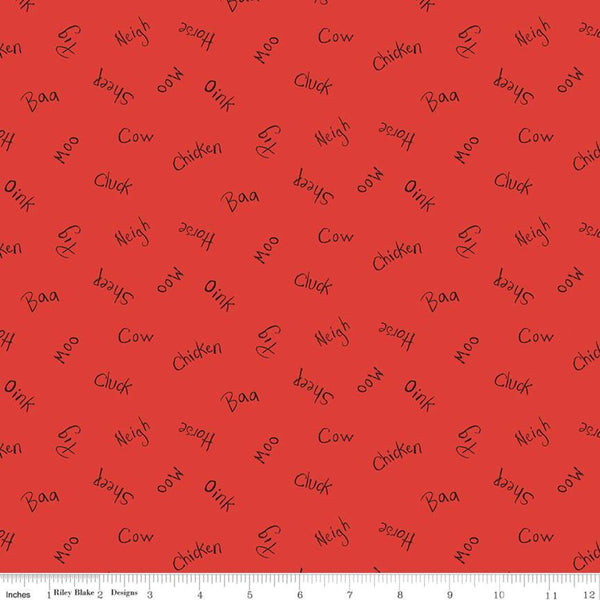 "Coloring on the Farm"-Coloring on the Farm words Red for Riley Blake