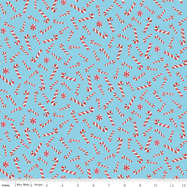"Christmas Joys"-Candy Canes Sky by Lindsay Wilkes for Riley Blake