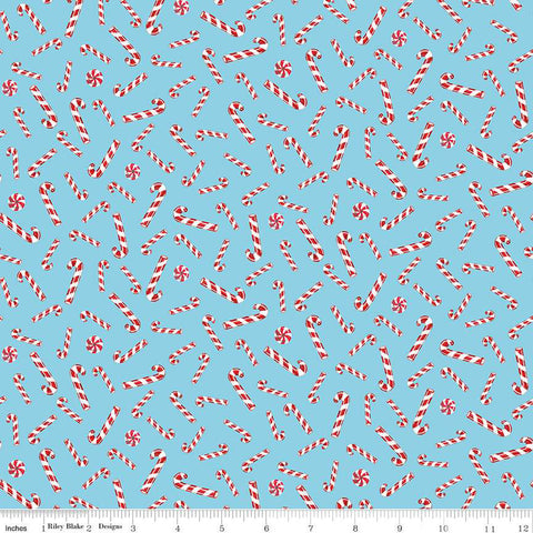 "Christmas Joys"-Candy Canes Sky by Lindsay Wilkes for Riley Blake