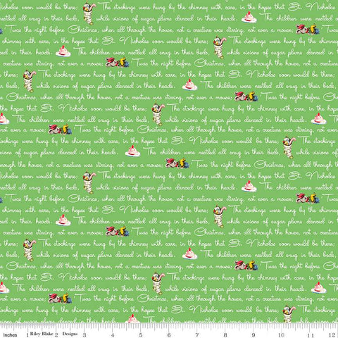 "Christmas Joys"-Text Green by Lindsay Wilkes for Riley Blake