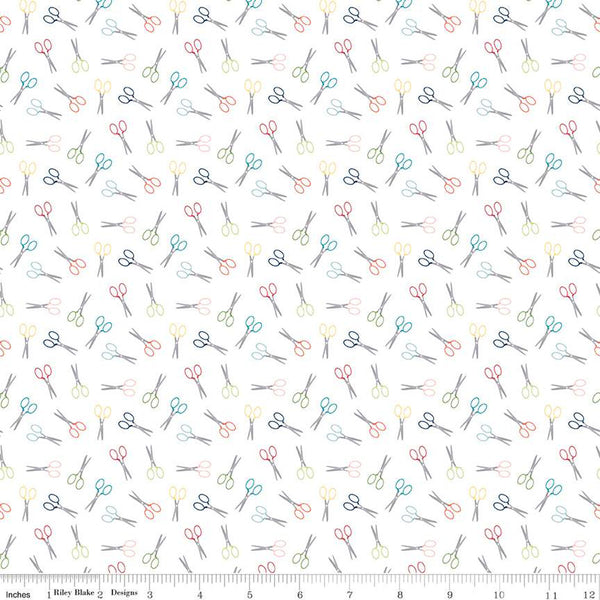 "Sew Much Fun" Scissors White from Echo Park Paper Co. for Riley Blake