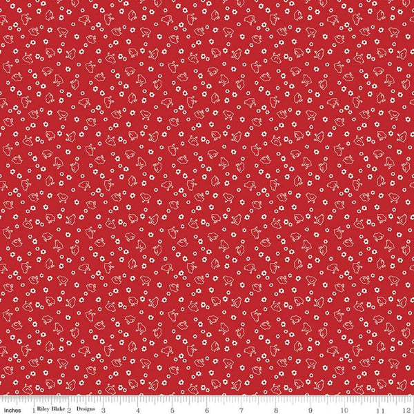 "Calico"- Chicks Schoolhouse Red by Lori Holt of Bee in My Bonnet for Riley Blake