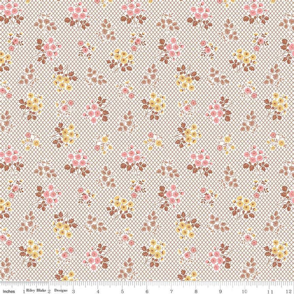 "Granny Chic"- Bouquet Brown by Lori Holt of Bee in My Bonnet for Riley Blake