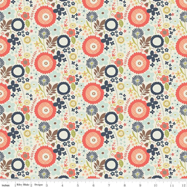 "Woodland Spring"- Floral Cream by Design by Dani for Riley Blake