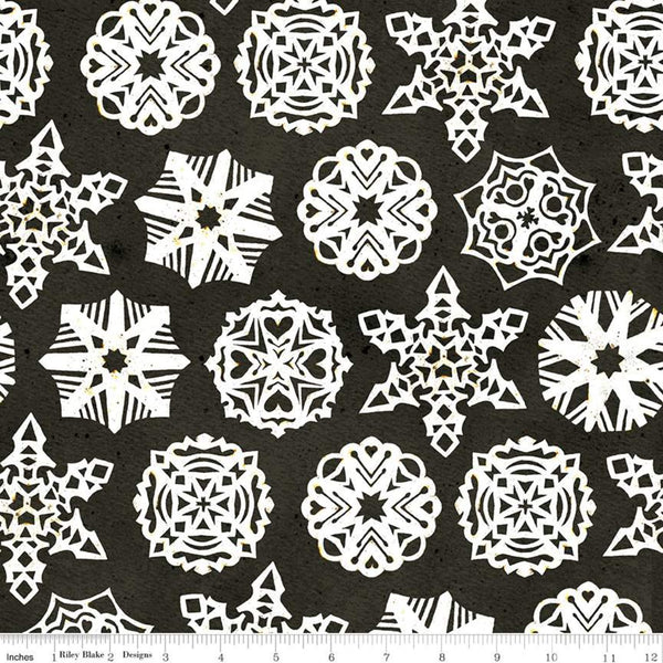 "Snow Sweet" Paper Snowflakes Charcoal from Jill Wecker-Frisch for Riley Blake