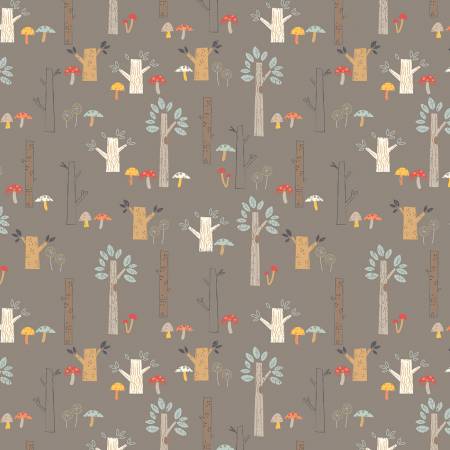 Designer Flannel Trees Pebble for Riley Blake Designs