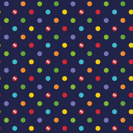 Designer Flannel Lets Play Dots Navy for Riley Blake Designs