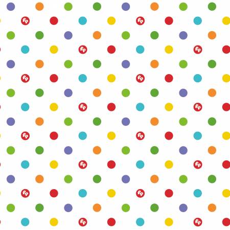 Designer Flannel Lets Play Dots White for Riley Blake Designs