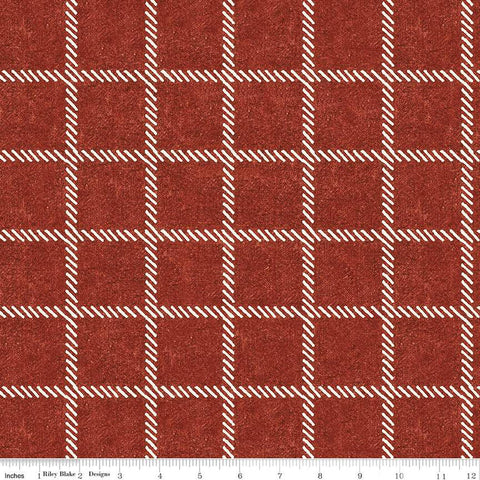 "She Who Sews" Home Decor Windowpane Plaid Barn Red from Janet Wecker-Frisch for Riley Blake