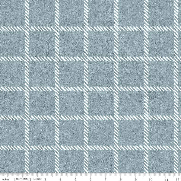 "She Who Sews" Home Decor Windowpane Plaid Blue from Janet Wecker-Frisch for Riley Blake