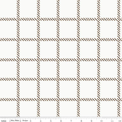 "She Who Sews" Home Decor Windowpane Plaid Off White from Janet Wecker-Frisch for Riley Blake