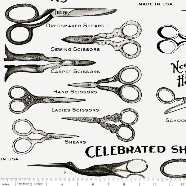"She Who Sews" Home Decor Shears Off White from Janet Wecker-Frisch for Riley Blake