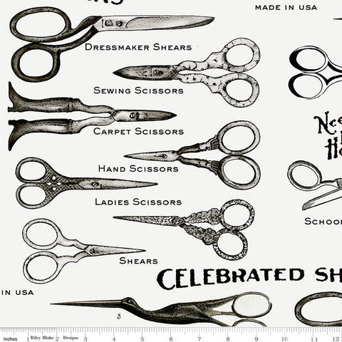 "She Who Sews" Home Decor Shears Off White from Janet Wecker-Frisch for Riley Blake