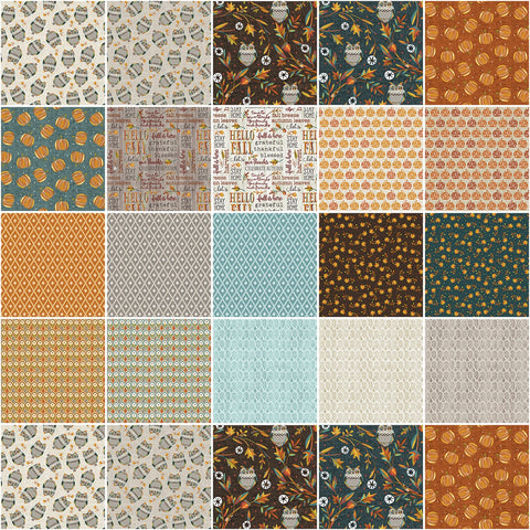 "Hello Fall" 10in Squares Hello Fall, 42pcs/bundle by Jessica Flick for Benartex