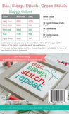 Eat. Sleep. Stitch. Repeat. Cross Stitch Pattern by Lori Holt of Bee in My Bonnet