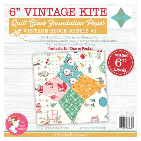 6in Vintage Kite Quilt Block Foundation Paper by Lori Holt