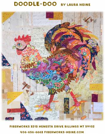 Doodle Doo Rooster Collage Pattern