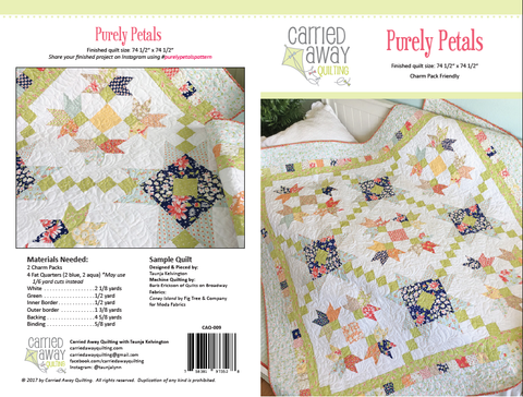 Purely Petals Quilt Pattern by Taunja Kelvington of Carried Away Quilting