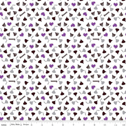 "Celebrate with Hershey Valentine's Day"-Kisses & Hearts White Sparkle for Riley Blake