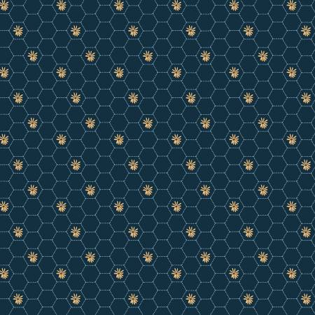 "Sunshine & Chamomile"-Navy Honey Comb by Poppie Cotton