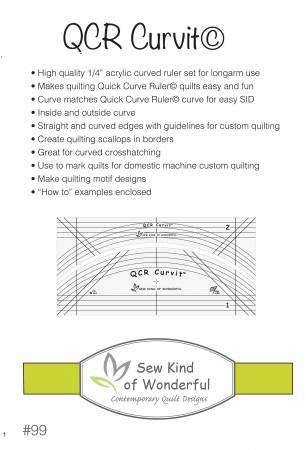 QCR Curvit Ruler for Longarm Quilting by Sew Kind Of Wonderful