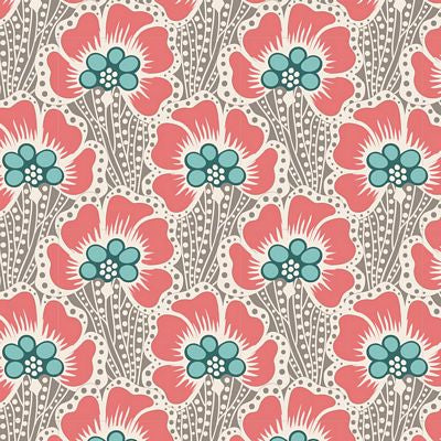 "Cotton Beach"- Ocean Flower Grey by Tone Finnanger for Tilda