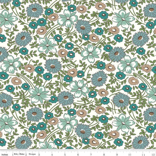 "Prairie"- Flower Teal 108in Wideback