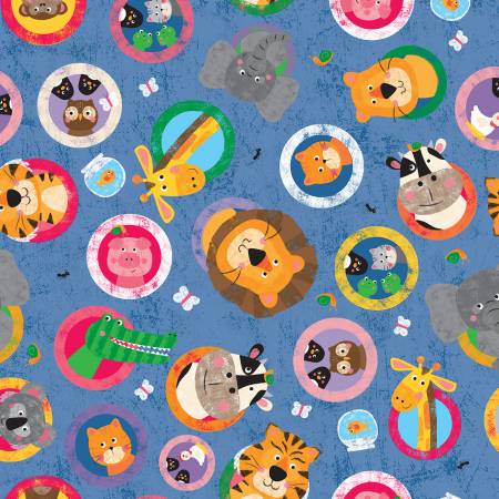 "Noah & Friends"-Denim Animals by Liza Lewis for Clothworks