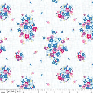 "Carolina Main White"-Blue Carolina by Christopher Thompson, The Tattooed Quilter for Riley Blake