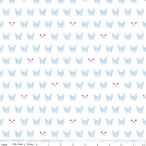 "Carolina Edie White"-Blue Carolina by Christopher Thompson, The Tattooed Quilter for Riley Blake