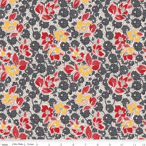 "Sorbet" Black Sorbet Main by Leonie Bateman for Penny Rose Fabrics