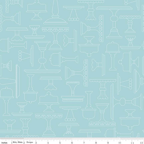 "Bake Sale 2"-  Aqua Bake 2 Plate by Lori Holt of Bee in My Bonnet for Riley Blake
