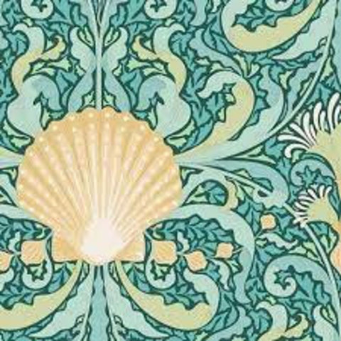 "Cotton Beach"- Scallop Shell Teal by Tone Finnanger for Tilda