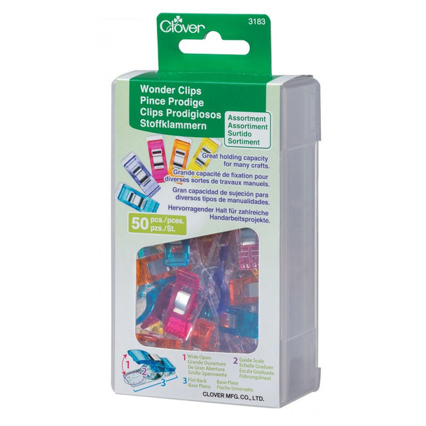 Clover Wonder Clips 50 pc Assorted Colors