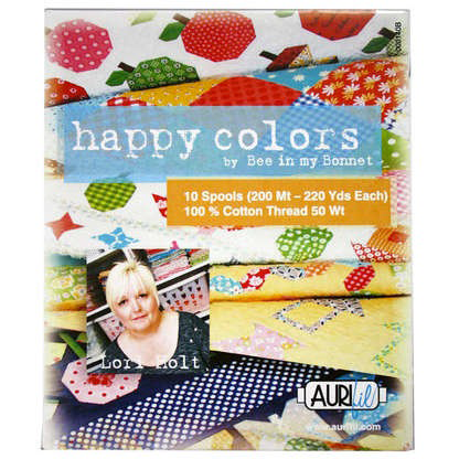Happy Colors by Lori Holt Aurifil Thread Box of 10 Small Spools